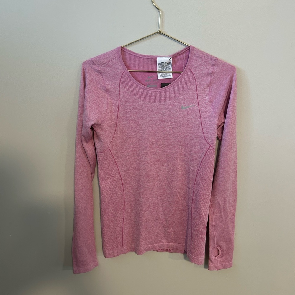 Nike Fitted Pink Long Sleeve Top